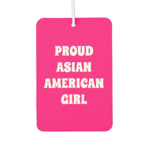 Proud Asian American Girl, hot-roze witte auto Luchtverfrisser