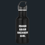 Proud Asian American Girl, Roestvrij Staal Water B Waterfles<br><div class="desc">Proud Asian American Girl,  roestvrij stalen waterfles</div>