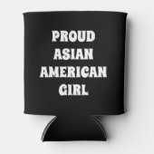 Proud Asian American Girl zwarte moderne typografi Blikjeskoeler (Voorkant)