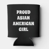 Proud Asian American Girl zwarte moderne typografi Blikjeskoeler (Achterkant)