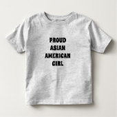 Proud Asian American Girl zwarte typografie Kinder Shirts (Voorkant)