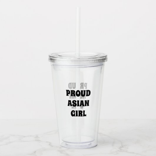 Proud Asian Girl, heldere acryltumbler Acryl Drinkbeker (Voorkant)