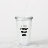 Proud Asian Girl, heldere acryltumbler Acryl Drinkbeker (Achterkant)