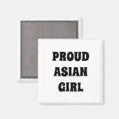 Proud Asian Girl, zwart-wit Magnet (Voorkant / Achterkant)