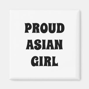 Proud Asian Girl, zwart-wit Magnet