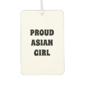 Proud Asian Girl, zwarte witte auto Air Freshener Luchtverfrisser (Voorkant)