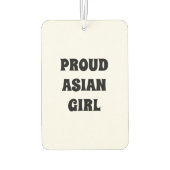 Proud Asian Girl, zwarte witte auto Air Freshener Luchtverfrisser (Achterkant)