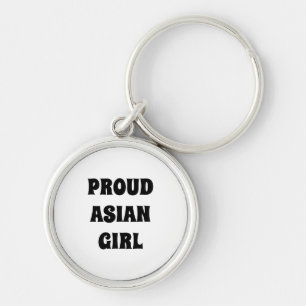 Proud Asian Girl, zwarte witte Sleutelhanger