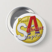 Proud Atheïst Skeptic button (Voorkant /achterkant)