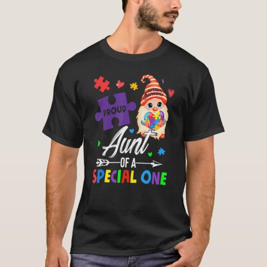 Proud Aunt Of A Special One Puzzle Gnome Autism Aw T-shirt (Voorkant)