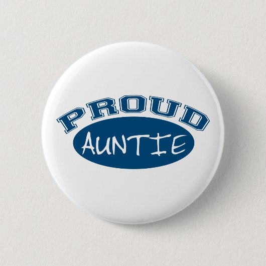 Proud Auntie (blauw) Ronde Button 5,7 Cm (Voorkant)