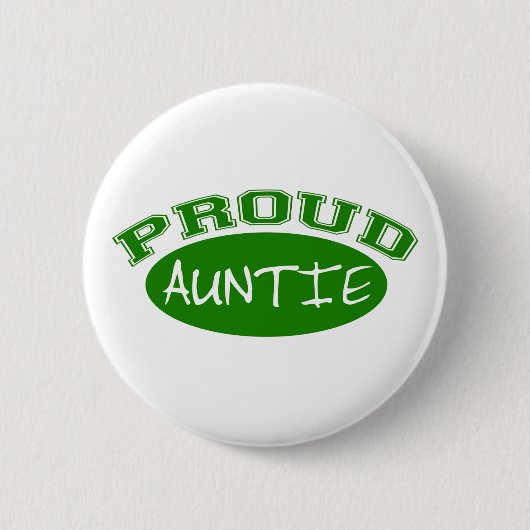Proud Auntie (groen) Ronde Button 5,7 Cm (Voorkant)