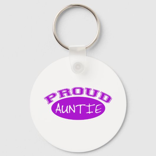 Proud Auntie (Paars) Sleutelhanger (Voorkant)
