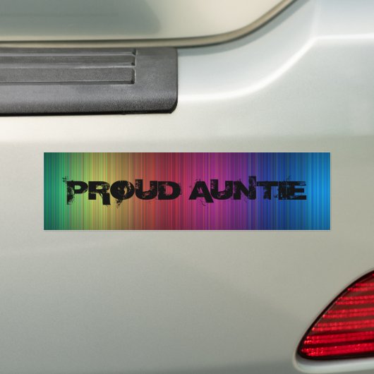 Proud Auntie regenboogbumper sticker (Op auto)
