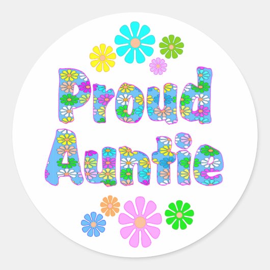Proud Auntie Ronde Sticker (Voorkant)