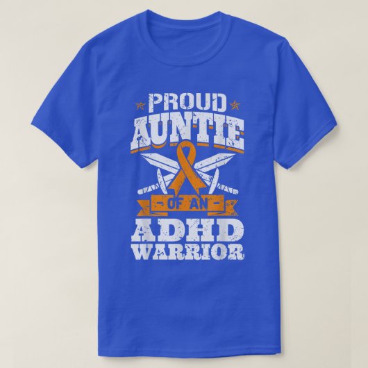 Proud Auntie van een ADHD-wervings-tekort T-shirt (Design voorkant)