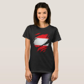 Proud Austrian Torn Ripped Austria Flag T-shirt (Voorkant volledig)
