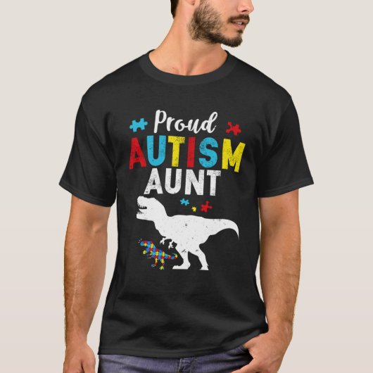 Proud Autism Aunt Family Matching Autism Awareness T-shirt (Voorkant)