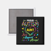 Proud Autism Aunt Love Support Accepteert Help Awa Magneet (Voorkant / Achterkant)