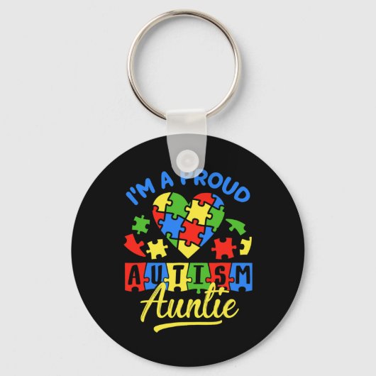 Proud Autism Auntie Awareness tante Autistic Niece Sleutelhanger (Voorkant)