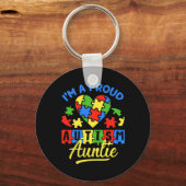 Proud Autism Auntie Awareness tante Autistic Niece Sleutelhanger (Voorkant)