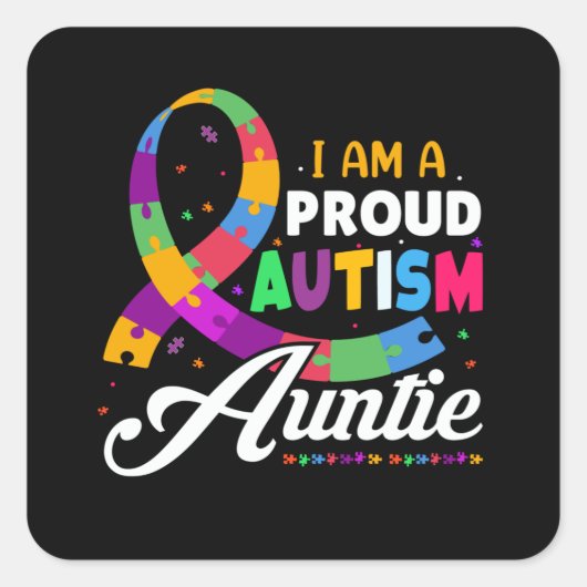 PROUD AUTISM AUNTIE Sticker (Voorkant)