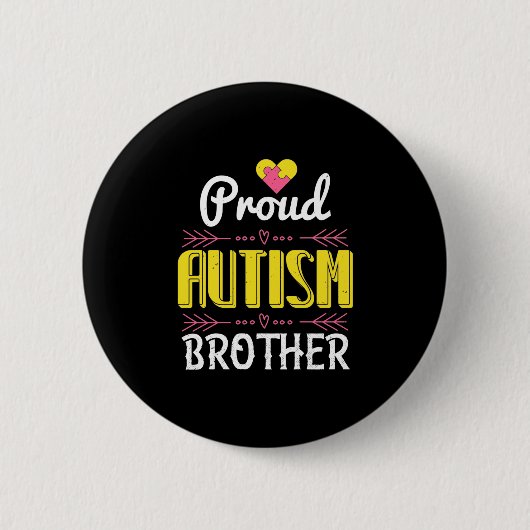 Proud Autism Brother-01.png Ronde Button 5,7 Cm (Voorkant)