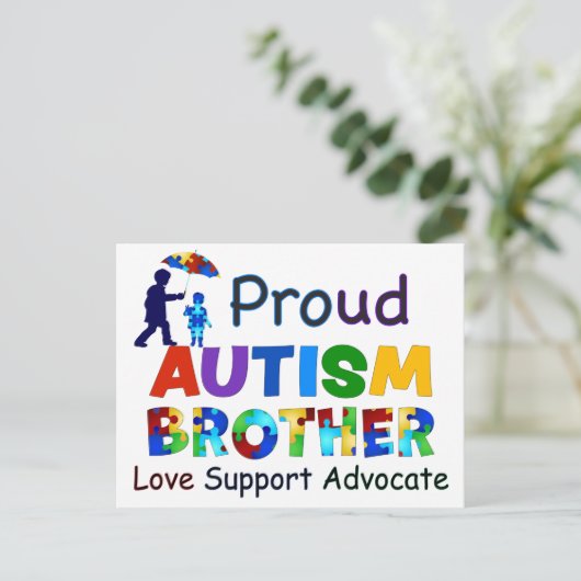 Proud Autism Brother Briefkaart (Staand voorkant)