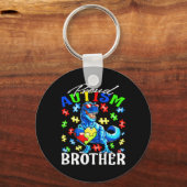 Proud Autism Brother Dinosaur Autism Awareness Sleutelhanger (Voorkant)