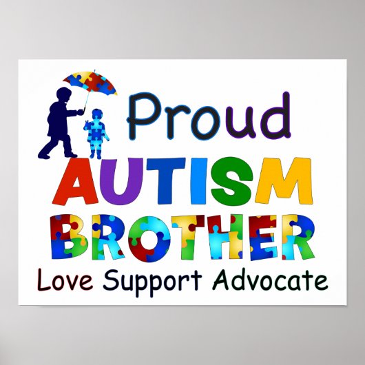 Proud Autism Brother Poster (Voorkant)