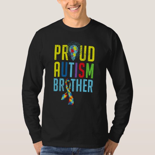 Proud Autism Brother Sibling Autism Awareness Day T-shirt (Voorkant)