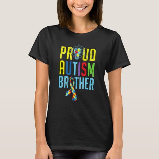 Proud Autism Brother Sibling Autism Awareness Day T-shirt (Voorkant)
