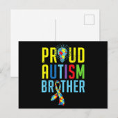 Proud Autism Brother Sibling Autism Awareness T-S Briefkaart (Voorkant / Achterkant)
