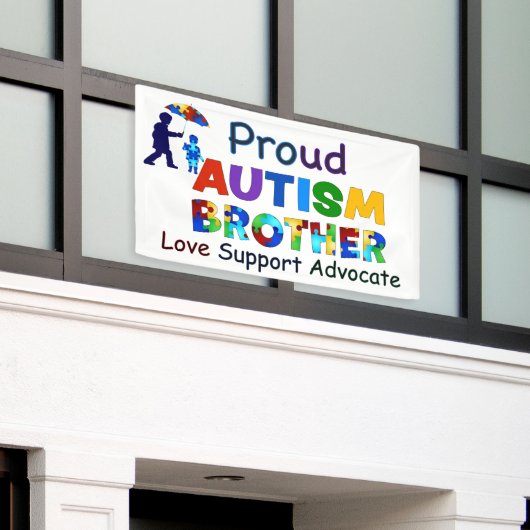 Proud Autism Brother Spandoek (Buitenkant Gebouw)