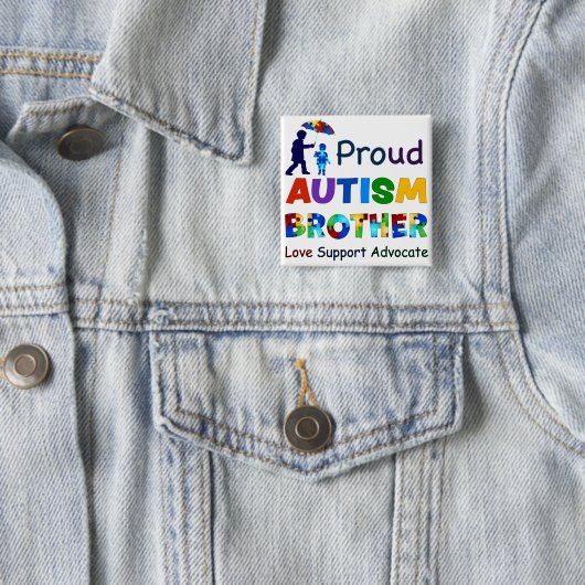 Proud Autism Brother Vierkante Button 5,1 Cm (In situ)