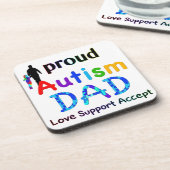 Proud Autism Dad Bier Onderzetter (Linkerzijde)