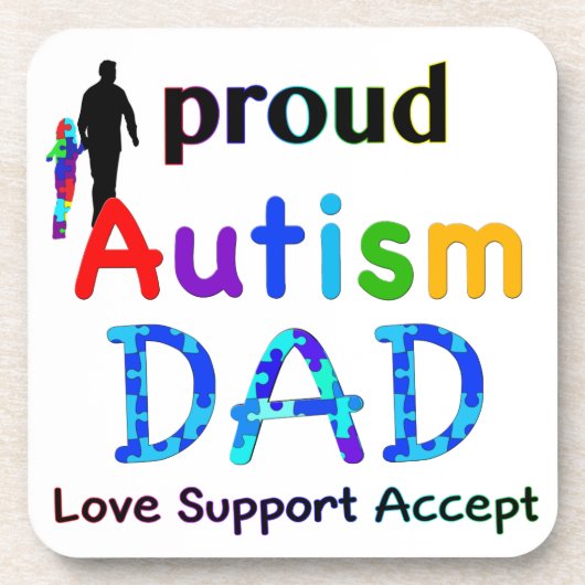 Proud Autism Dad Bier Onderzetter (Voorkant)