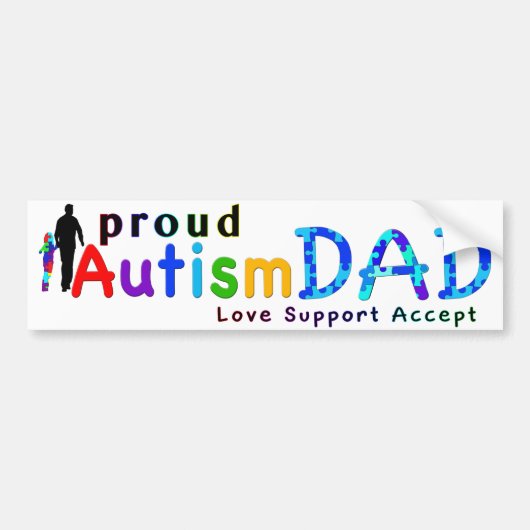 Proud Autism Dad Bumpersticker (Voorkant)