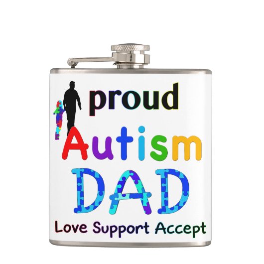 Proud Autism Dad Heupfles (Voorkant)