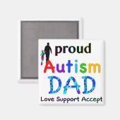 Proud Autism Dad Magneet (Voorkant / Achterkant)