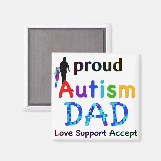 Proud Autism Dad Magneet (Voorkant / Achterkant)
