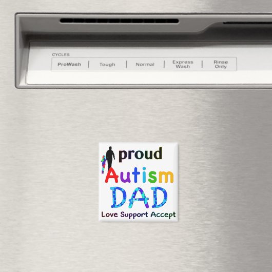 Proud Autism Dad Magneet (Insitu (Vaatwasser))