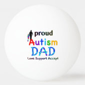 Proud Autism Dad Pingpongbal (Voorkant)
