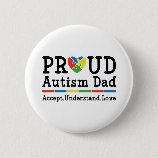 Proud Autism Dad Ronde Button 5,7 Cm (Voorkant)