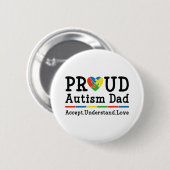 Proud Autism Dad Ronde Button 5,7 Cm (Voorkant /achterkant)