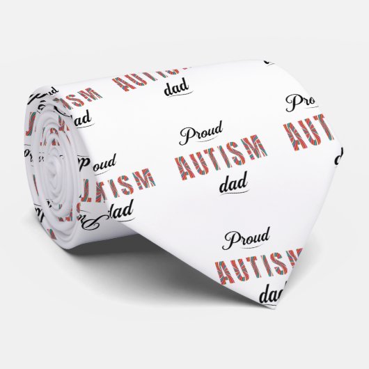 Proud autism dad stropdas (Opgerold)