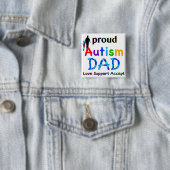 Proud Autism Dad Vierkante Button 5,1 Cm (In situ)
