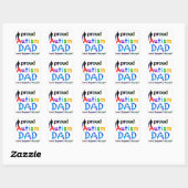 Proud Autism Dad Vierkante Sticker (Vel)