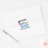 Proud Autism Dad Vierkante Sticker (Envelop)