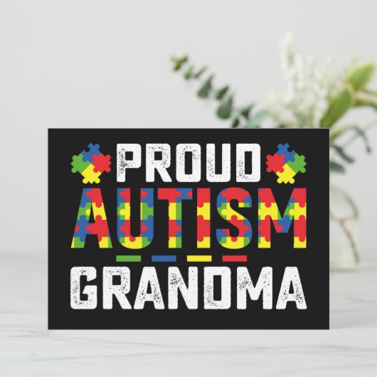 Proud Autism Grandma Awareness Autistic Family Kaart (Staand voorkant)